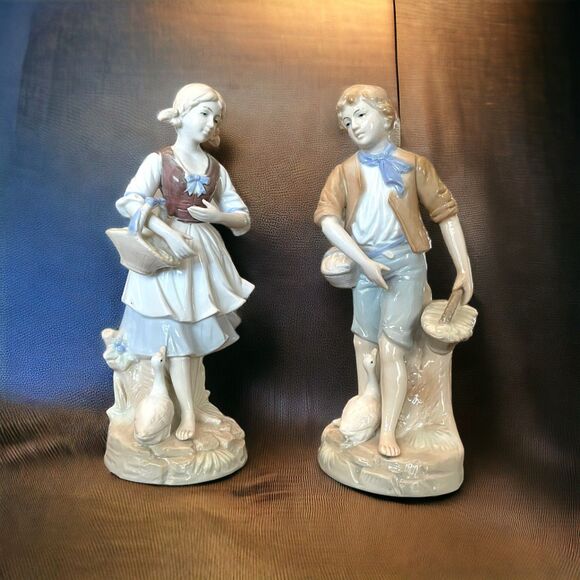 Vintage Young Couple with Geese 11” ARDALT JAPAN LENWILE CHINA  Old Stock NWT!! - Picture 1 of 3